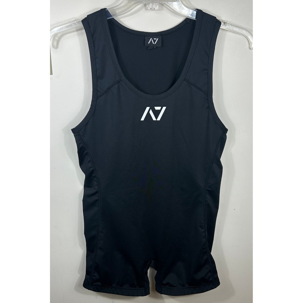 A7 Powerlifting Singlet Unisex L Black IPF Approved MMA Wrestling Weight Lifting
